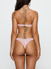 Tamrali Bandeau Bikini Top Pale Pink Stripe