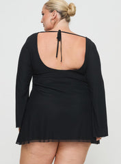 Lukea Long Sleeve Mini Dress Black Curve