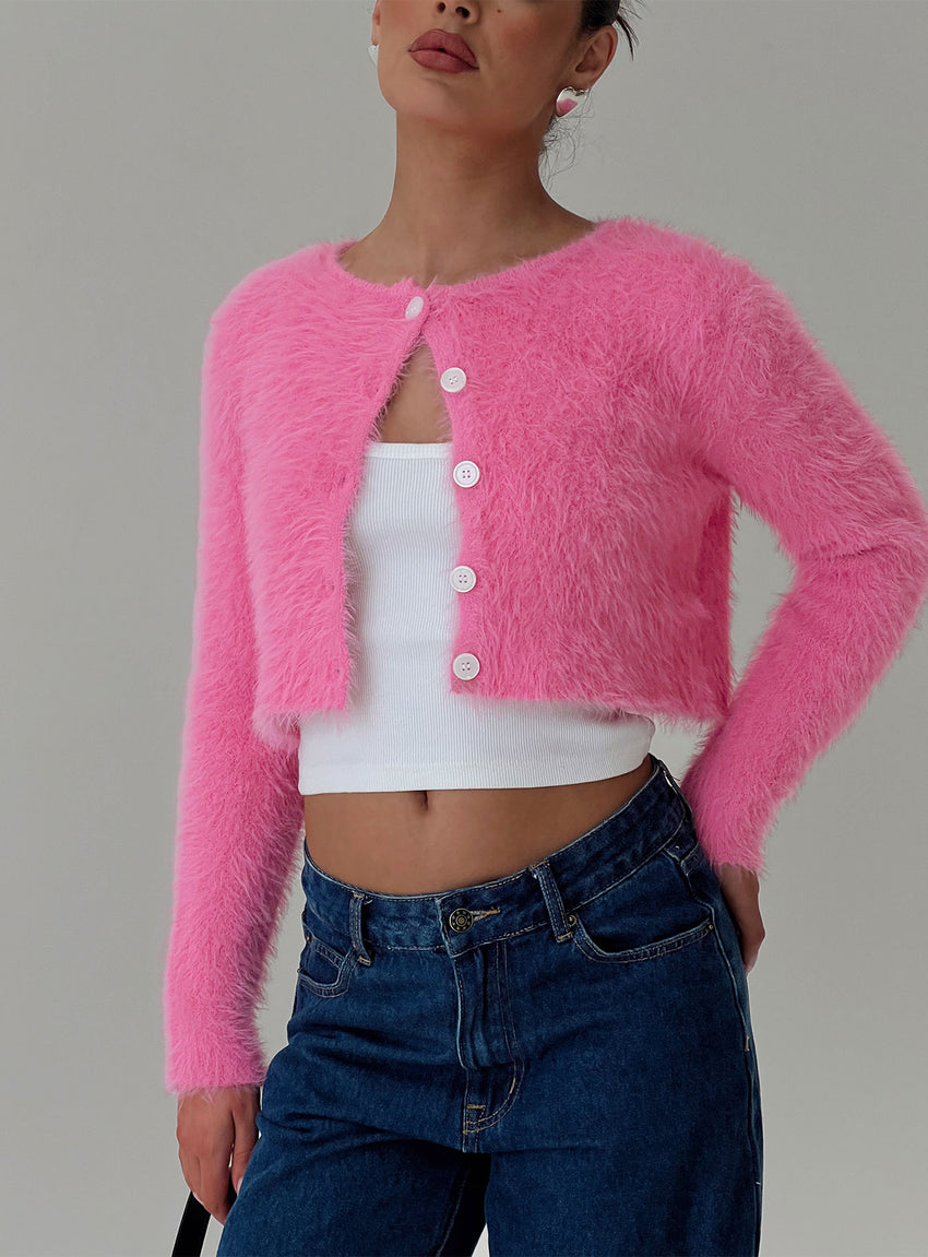 Just A Girl Cardigan Pink