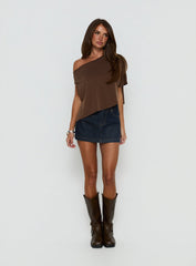 Nicolina Low Rise Denim Mini Skirt Raw Denim